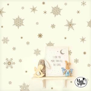 ウォールステッカー 雪の結晶 ゴールド クリスマス