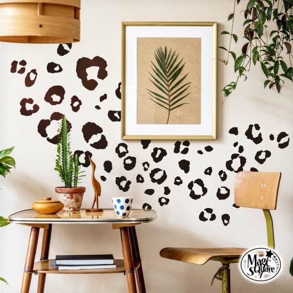 アニマルフレークステッカー　ブラックレオパード　受注生産