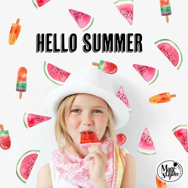 ウォールステッカー 夏 スイカ 飾り トロピカル 南国 おしゃれ はがせる 高級感 アイス お風呂 ...