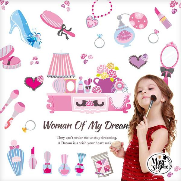 ウォールステッカー ラビリアンコスメ リップ ハイヒール ドレッサー シャドー パフューム コスメ ...