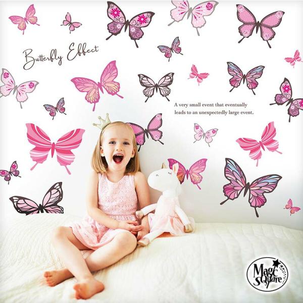 ウォールステッカー エレガントバタフライ 蝶 ちょうちょ 蝶々 大人カワイイ 大人っぽい 壁 シール...