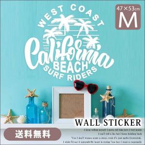ウォールステッカー はがせる シール 壁紙  転写式 California Beach カリフォルニア ロゴ 飾り