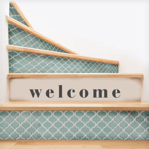 ウォールステッカー 転写式 インテリア 【welcome/小サイズ】 はがせる 壁 シール ステッカー 壁紙 玄関 ウェルカム モノトーン ブラック 黒 英字 文字 受注生産