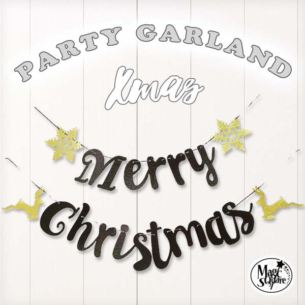 ガーランド クリスマス 飾り 【C】  クリスマスガーランド フラッグ 壁 壁紙 飾りつけ おしゃれ...