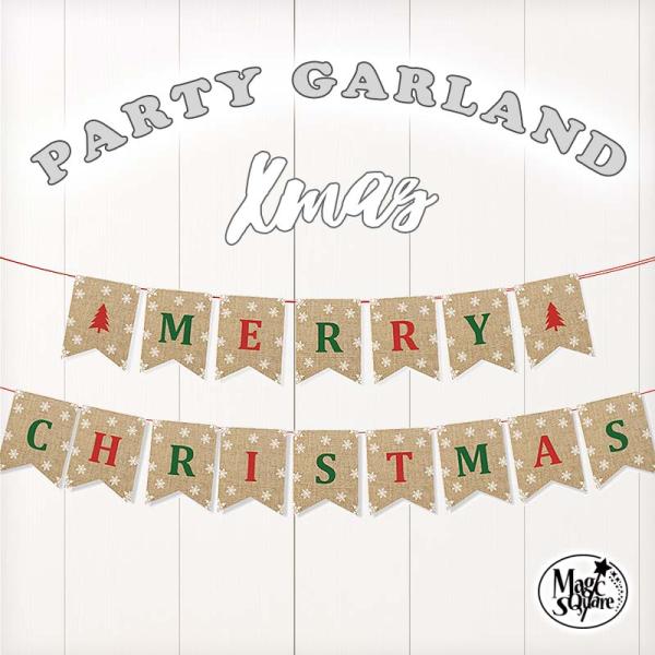 ガーランド クリスマス 飾り 【G】  クリスマスガーランド フラッグ 壁 壁紙 飾りつけ おしゃれ...
