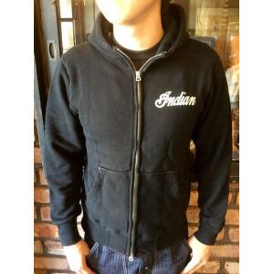 INDIAN MOTOR CYCLE HOODED ZIP PARKA インディアンモーターサイクル IM67105 [BLACK]｜magic-u-co