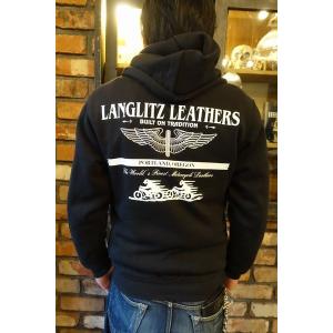 ラングリッツレザーズ Langlitz Leathers LL251 Full Zip Hooded Sweat [BLACK×WHITE]｜magic-u-co
