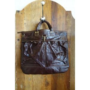 RAINBOW COUNTRY レインボーカントリー LEATHER HELMET BAG ヘルメットバッグ RCL-60004 S.BROWN　レザーバッグ｜magic-u-co