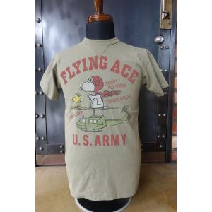 トイズマッコイ TOYS McCOY TMC2422 Tシャツ SNOOPY TEE SNOOPY  FLYING ACE オリーブ｜magic-u-co