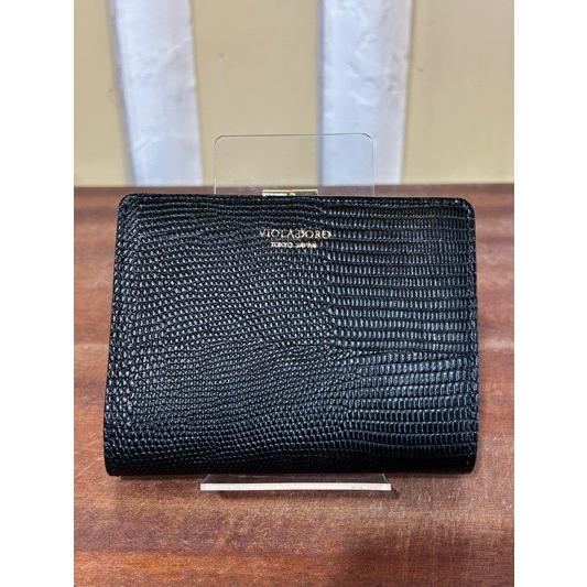 VIOLA d'ORO/ヴィオラドーロ　リザード型押しレザー　2つ折り口金ウォレット　V-5071 ...