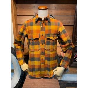 フリーホイーラーズ/FREEWHEELERS ネルシャツ #2333005 BaldyGus MECHANIC SHIRT[DARK GOLD×DARK ORANGE×DARK OLIVE]｜magic-u