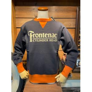 フリーホイーラーズ/FREEWHEELERS #2334005 POWER WEAR "Frontenac" SWEAT SHIRT 【JET NAVY x BLAZE ORANGE】｜magic-u