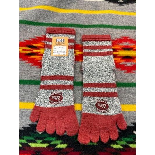 ウエス/UES ソックス 5SX-S_03_L 5本指スニーカーソックス レッド