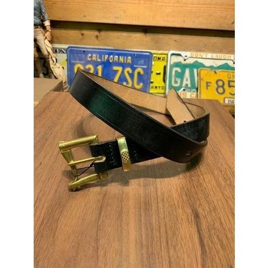 アートブラウン/ArtBrown ベルト UKサドルレザー 33mm幅ファイヤーマンベルト ゴールド