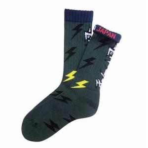 チンアンドコー/ching &amp; co. ソックス "カミナリ -green-" Socks