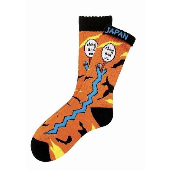チンアンドコー/ching &amp; co. ソックス "カモヘビ -orange-" Socks