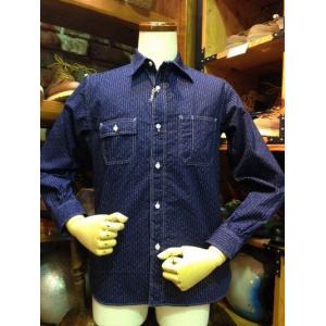 シュガーケーン/SUGARCANE FICTION ROMANCE シャツ SC27507 4.5oz. INDIGO STRIPE PRINT L/S WORK SHIRT｜magic-u