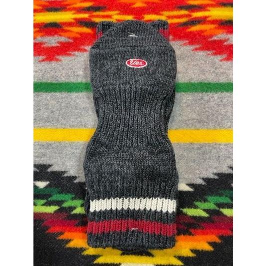 ウエス/Ues ソックス SSX-1_4-23 ライン入りスニーカーソックス　ブラック×白赤ライン