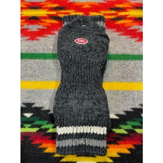 ウエス/Ues ソックス SSX-1_4-2G ライン入りスニーカーソックス　ブラック×白灰ライン