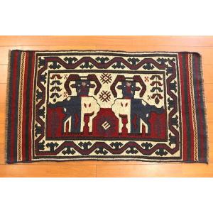 War Rug ウォーラグ 79×58cm アフガニスタン産 トルクメン族作 ラグ
