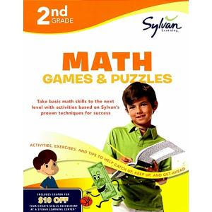 Second Grade Math Games &amp; Puzzles (Sylvan Workbook...
