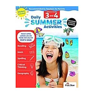 Daily Summer Activities: Between 3rd Grade and 4th...
