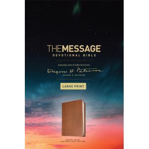 The Message Devotional Bible  Large Print (Leather...