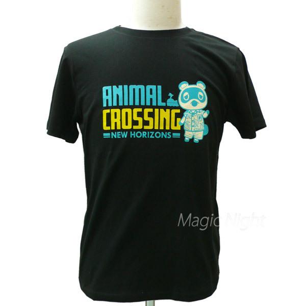 どうぶつの森Tシャツ たぬきち ブラック 黒 Tシャツ あつまれどうぶつの森 グッズ