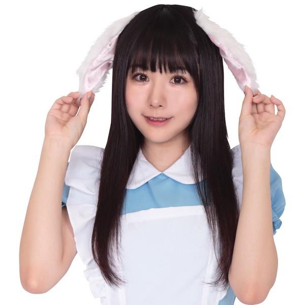 けもみみピン 白うさぎ ヘアピン 垂れ耳 付け耳 アクセサリー