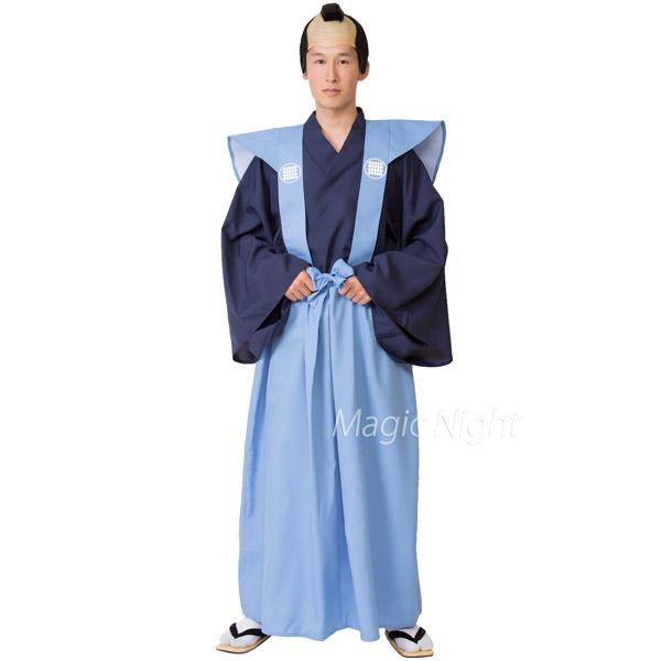 奉行人 コスチューム かつら付き お侍 町奉行 着物 裃 袴 カツラ コスプレ 仮装 MENコス 男...