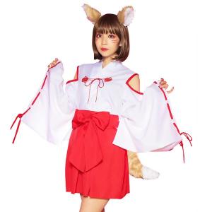 狐×巫女 コスチューム 衣装 きつね コスプレ 巫女服 みこさん｜コスプレ衣装専門店マジックナイト