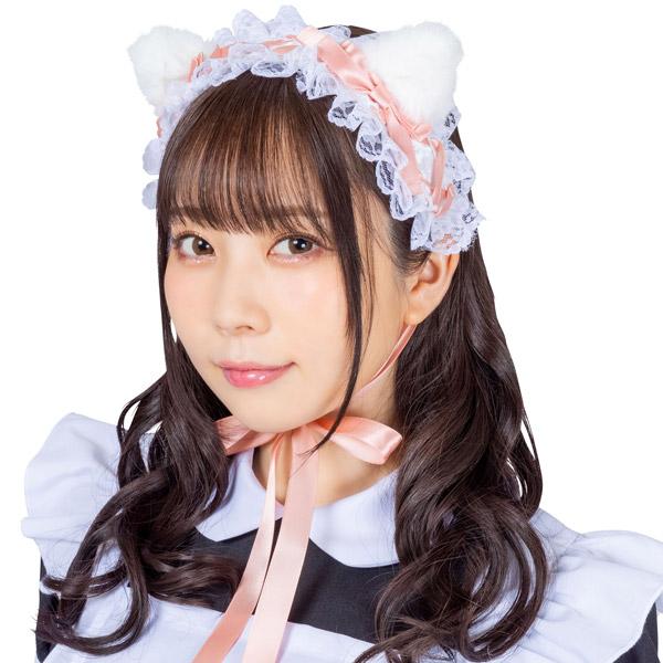 ヘッドドレス 白ねこ 髪飾り 動物の耳付き ヘアアクセサリー ネコ耳 ねこみみ アニマル コスプレ ...