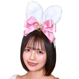 うさ耳カチューシャ 白×ピンク うさみみカチューシャ うさぎ 耳