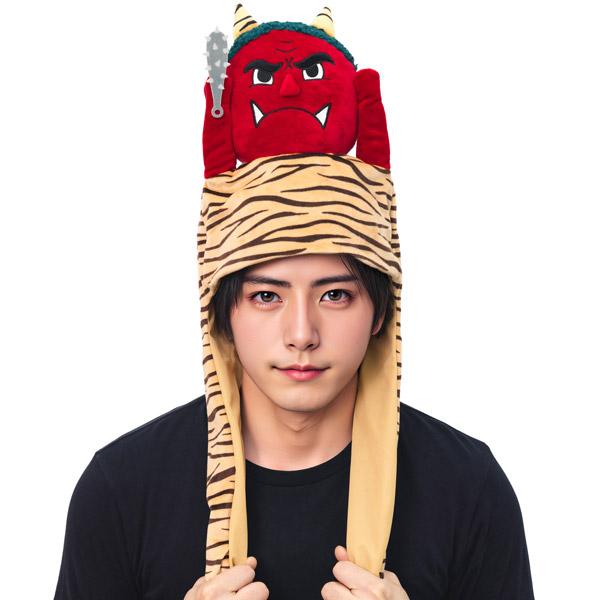 パタパタハット 鬼 帽子 被り物 節分 赤鬼 グッズ