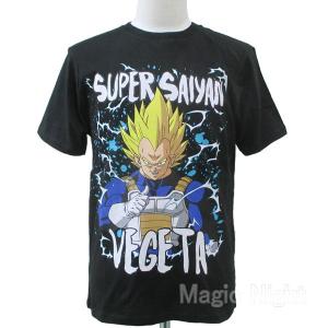 超サイヤ人 ベジータ Tシャツ ブラック 黒 ドラゴンボールZ SUPER SAIYAN Tシャツ 半袖｜magicnight