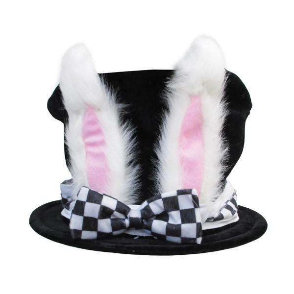 ホワイトラビットトッパー 白ウサギの帽子 子供用 アリスインワンダーランド