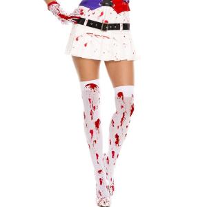 4551 Bloody Thigh Hi White-Red / 分類：タイハイソックス 定形外発送...
