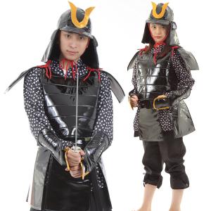 武将甲冑フルセット 黒 大人用 コスプレ 戦国武将 侍 武士 甲冑 兜 鎧 ハロウィン 仮装 グッズ