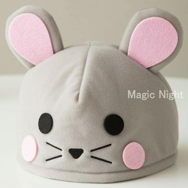 奉仕品 ねずみキャップ グレー ネズミ 帽子 かぶりもの コスプレ 仮装 灰色 大人用 返品不可