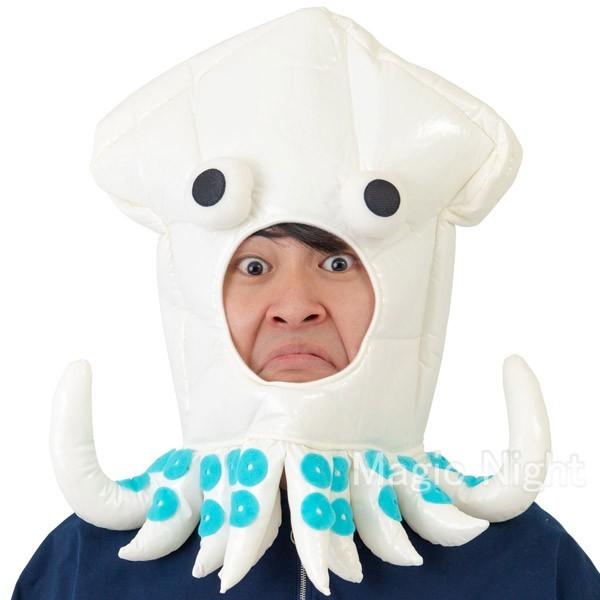 いかキャップ イカ かぶりもの 烏賊 帽子