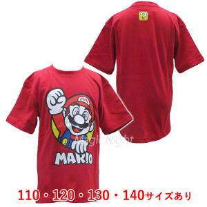 マリオ フェイス Tシャツ 子供用 赤 スーパーマリオ キャラクター キッズ 半袖 Tシャツ レッド｜magicnight