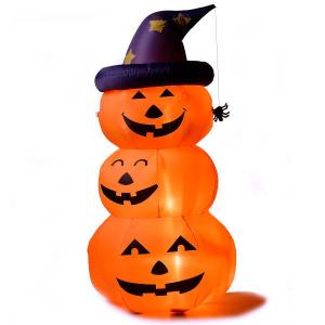 エアーディスプレイ 3連オレンジパンプキン(L) ハロウィン 大きい 飾り