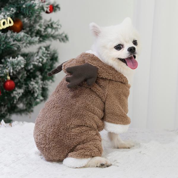 クリスマス ペット 服 コスプレ トナカイ サンタ クロース 安い 犬 秋 冬 フード パーカー 防...