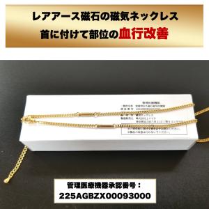 磁気ネックレス 110ミリテスラレアアース磁石が二か所使用 医療機器承認 アジャスター付き 装着部位の血行改善（金仕上げ喜平タイプ）