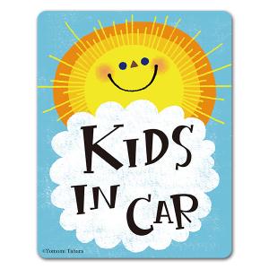 車ステッカー 太陽 おひさま KIDS IN CAR キッズインカー