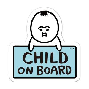 犬犬 育児漫画 子ども 看板 CHILD ON BOARD ダイカット 車マグネットステッカー ゆうパケット対応210円〜｜magnetpark