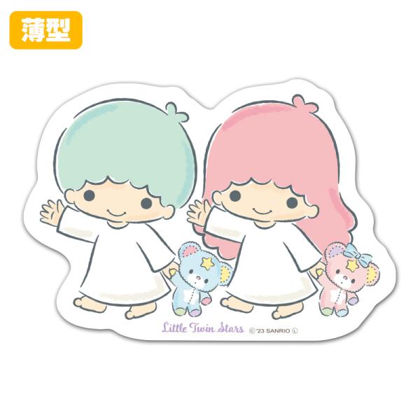 薄型ダイカットマグネットステッカー リトルツインスターズ キキ＆ララ パフ＆ポフ バイバイ 室内用 ...