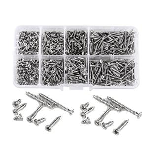 NUZAMAS 800pcs M2フィリップスヘッドクロスフラットヘッドカーボンスチールセルフタッピングネジアソートメントキットM2-4mm 5mm｜mago8go8