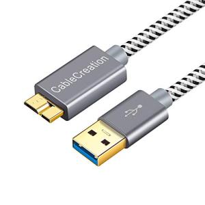 usb a-microb,CableCreation USB 3.0 Type A to Micro Bケーブル スーパースピードUSB 3.0 to Micro USB編組コード 外付けハードデ