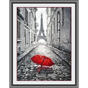 Paris in the rain,雨のパリ、カウントクロスステッチキット 135x200 points,35x47cm コットンクロスステッチキット｜mago8go8